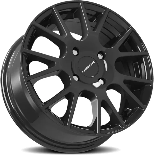 Vista 2 de Vision 18 Hellion 14x5.5 4x100 +38mm Llanta negra brillante de rueda de 14" Pulgadas 18A4549GB38