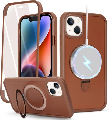 Vista 18 de Cavor Funda para iPhone 13 e iPhone 14, Compatible con Magsafe, Funda para iPhone 14 con Protector de Pantalla, Soporte Funda Protectora Magnética