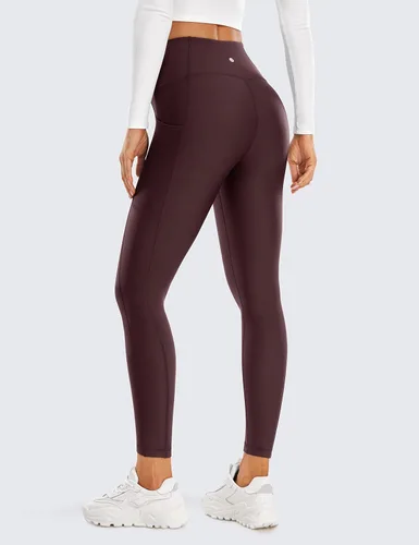 Vista 2 de CRZ YOGA Leggings térmicos con forro polar para mujer, 25 pulgadas, cintura alta, pantalones de senderismo para entrenamiento de invierno