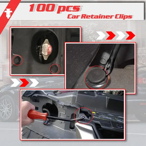 Vista 6 de OTUAYAUTO 100 piezas de clips para parachoques, clips de remplazo de forro de defensa de 10 mm para Honda Accord 1999-2011, clips de retenedores