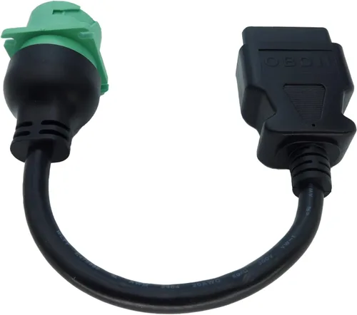Vista 4 de Cable Adaptador OBD2 Macho a 9pin J1939 Hembra OBDII a Verde J1939