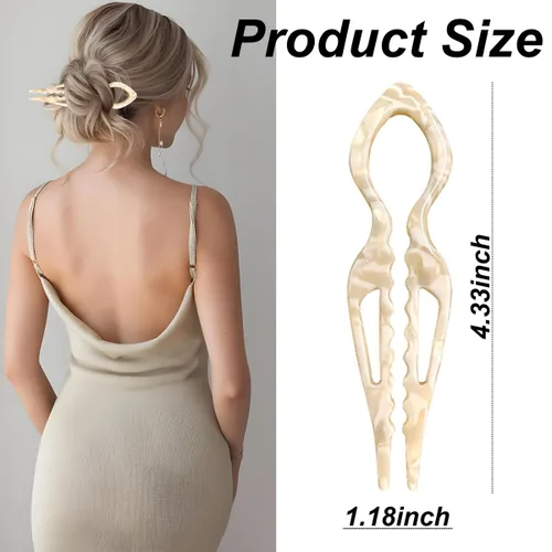 Vista 7 de 4 horquillas para el cabello para mujer, horquillas francesas en forma de U, elegantes accesorios para el cabello de mujer, horquilla francesa