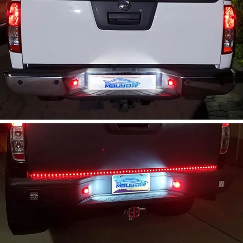 Vista 5 de Conjunto de lámparas LED para placa de matrícula con tubo de neón OLED rojo compatible con Frontier 2007-2021, Armada Xterra 2008-2015, Titan Suzuki