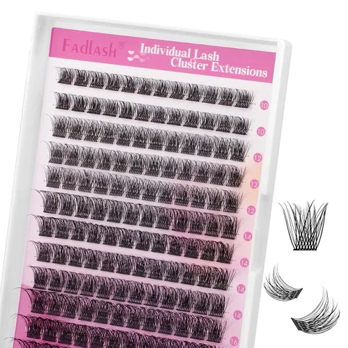 Vista 34 de Extensiones de pestañas individuales de 120 unidades, racimos de pestañas con rizado D, bandeja de longitud mixta, extensiones de pestañas