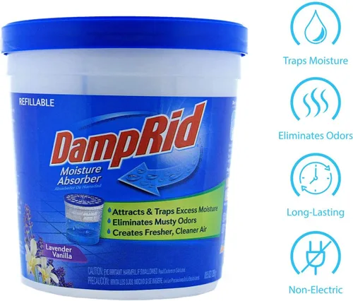 Vista 4 de DampRid FG01LV Absorbedor de humedad, vainilla lavanda, 10.5 onzas