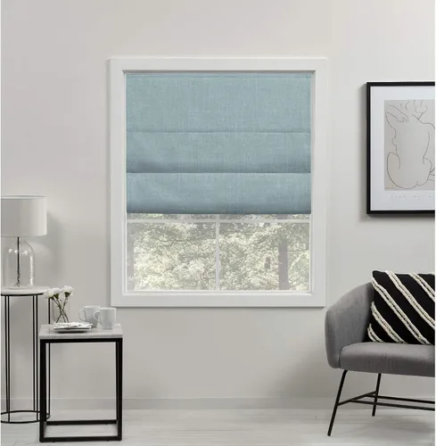 Vista 12 de Exclusive Home - Persiana Acadia 100% blackout de poliéster estilo romana, 23"x64", plata