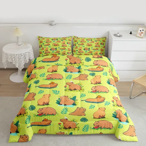 Vista 9 de jejeloiu Juego de edredón educativo para niños, tamaño matrimonial, juego de ropa de cama con números del alfabeto ABC para niños y niñas pequeños