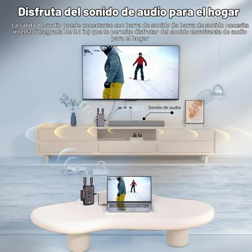 Vista 5 de Receptor HDMI inalámbrico: kit extensor inalámbrico HDMI Plug&Play, receptor 5G 820FT con Loopout para transmitir video y audio a monitor desde una