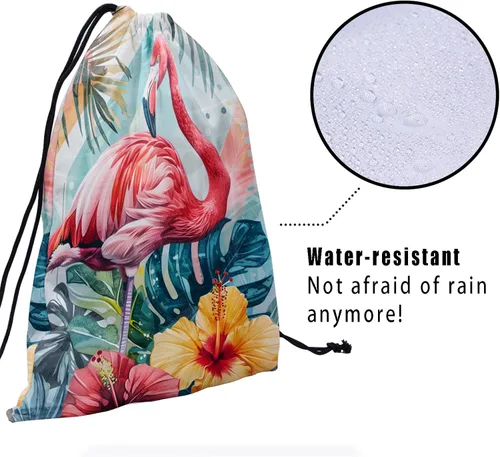 Vista 193 de Bolsa de agarre de gimnasia de piel de animal, bolsa de gimnasia con cordón ajustable, bolsa de cuerda para fauna silvestre, Mariposas Galaxy