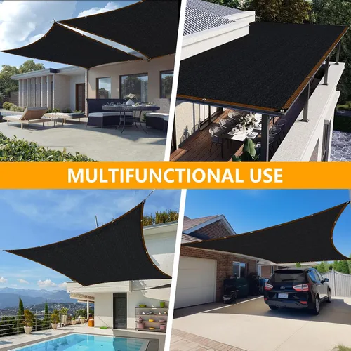Vista 8 de Shade-Cloth - Lona de malla con ojales, 85 a 90 % para plantas de jardín, 6 x 3 pies, color negro, para pérgola, patio, flores, césped, perrera