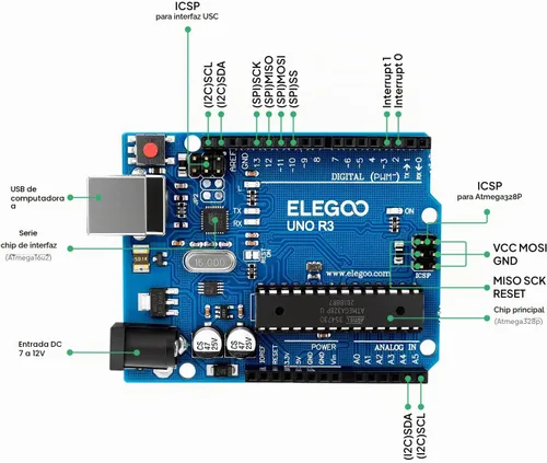 Vista 3 de Kit inicial completo para Arduino Uno R3 con tutorial (63 artículos) de Elegoo PDF Tutorial, 30+ Guided Projects, Organized Kit, STEM, DIY Basic