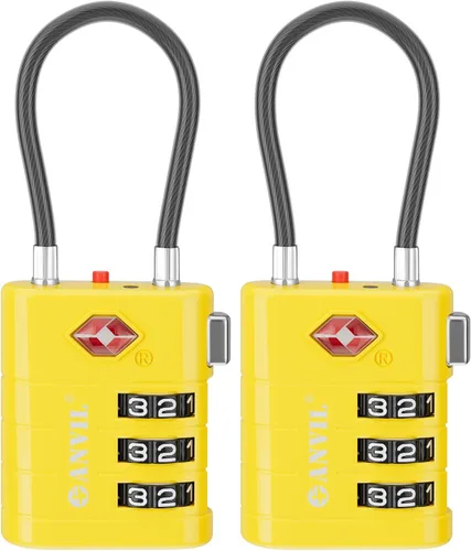 Vista 12 de ANVIL Candados para Equipaje Aprobados por TSA – Candados de Viaje de Combinación TSA008 de Alta Seguridad con Indicador de Inspección para Maletas