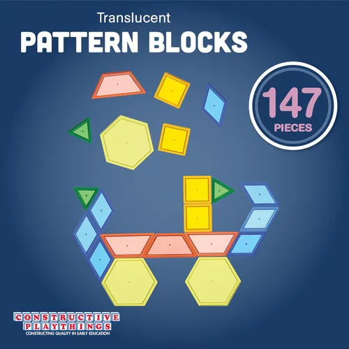 Vista 2 de Bloques translúcidos para diseño Constructive Playthings, set de 147 piezas, EDX-147
