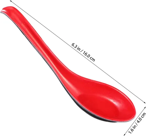 Vista 6 de DOITOOL Paquete de 10 cucharas de sopa coloridas para niños y niñas, de mango largo, utensilios multiusos para comer