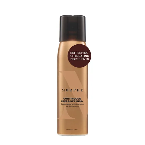 Vista 9 de Spray de ajuste Morphe Mini Continuous Prep & Set - Spray de ajuste para maquillaje de tamaño de viaje - Bruma facial microfina enriquecida