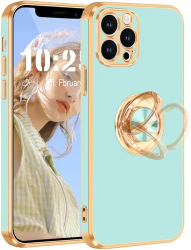 Vista 9 de Fingic Funda para iPhone 12 Pro, funda para iPhone 12 Pro con soporte de anillo, ajuste delgado, soporte de automóvil, protección a prueba