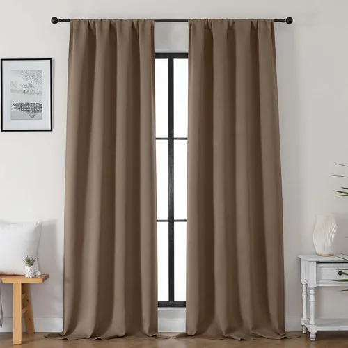 Vista 67 de Gwine Cortinas opacas para dormitorio, 54 pulgadas de largo, paneles de cortina de ventana con aislamiento térmico y reducción de ruido, cortinas