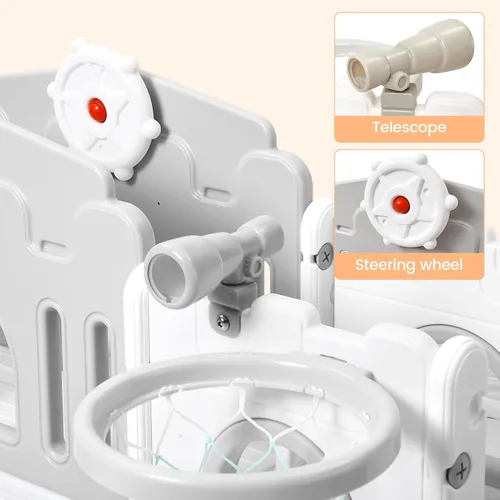 Vista 5 de GarveeLife Zona de juegos interior 8 en 1 para niños pequeños con tobogán: juego de tobogán para bebés para niños pequeños de 1 a 3 años de juego al