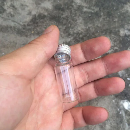 Vista 6 de Botella sellada de vidrio transparente transparente de 0.1 fl oz con tapa de aluminio de tornillo, recipientes de viales pequeños, mini botella
