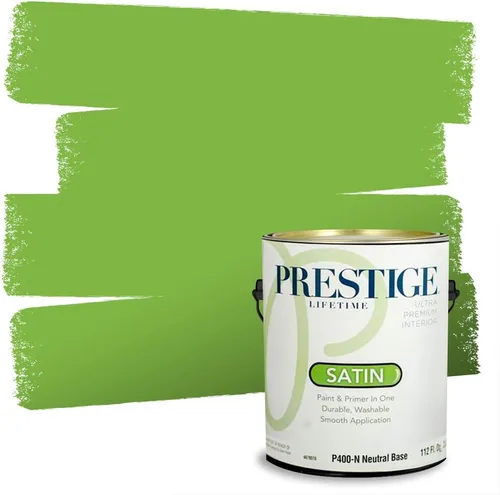 Vista 194 de PRESTIGE Pintura exterior e imprimación en uno, aloe, plano, 1 galón