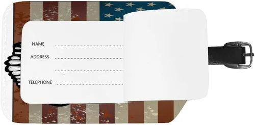 Vista 3 de Guitong equipaje equipaje etiqueta lema perros astronauta traje mochila etiqueta maleta viaje identificador cuero inteligente viaje negocio, Bandera