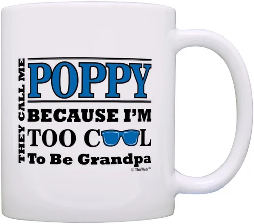 Vista 9 de ThisWear Regalo del Día del Padre para abuelos demasiado geniales para ser un abuelo, regalo de gafas de sol de 11 onzas, taza de café de cerámica