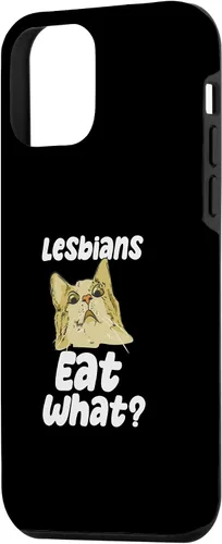 Vista 2 de iPhone 12 mini lesbianas comen qué cita divertida para orientación BI y caso LGBTQ