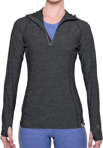 Vista 3 de MERIWOOL Sudadera con capucha para mujer, ligera, de lana merina, manga larga, térmica