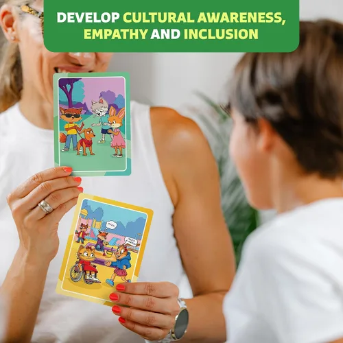 Vista 5 de Tarjetas de inclusión y diversidad cultural para niños - Juego SEL para empatía, discapacidad, conciencia social y habilidades de afrontamiento