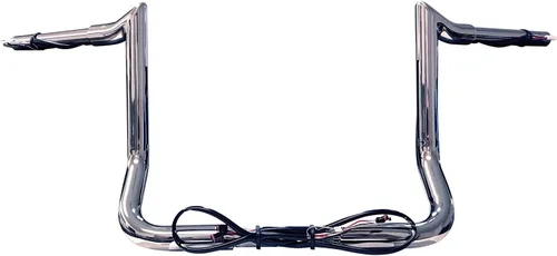 Vista 4 de Dominator Industries Perchas de gancho de carne cromadas de 1 1/4 pulgadas precableadas de 12 pulgadas compatibles con Harley-Davidson Bagger