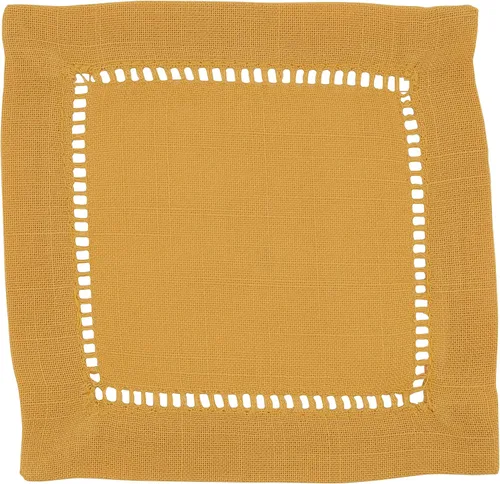 Vista 16 de SARO LIFESTYLE Servilleta de cóctel con borde cosido (juego de 12), negro, 6"x6