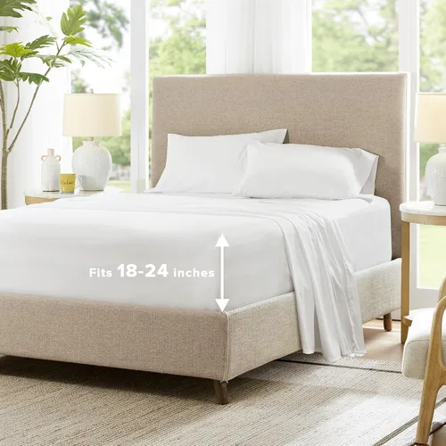 Vista 11 de Comfort Spaces - Sábana bajera Coolmax supersuave y resistente a la decoloración que absorbe la humedad con elásticos alrededor que se adapta a