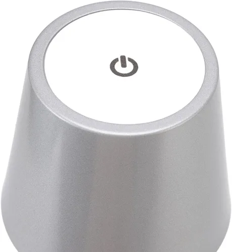 Vista 7 de TOPINCN, Alto brillo LED táctil regulable moderno simple, recargable inalámbrico para restaurante bar (plata)