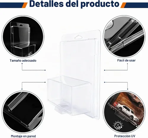 Vista 4 de Funda protectora para Hot Wheels Premium Clamshell vitrinas de plástico para modelos a escala 1:64, resistente a los rayos UV, resistente al polvo