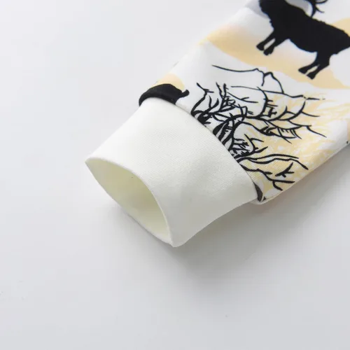 Vista 4 de Derouetkia Conjunto de ropa de manga larga con capucha y pantalones para bebés y niños pequeños