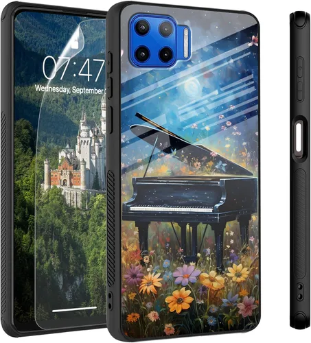 Vista 83 de Funda para Motorola Moto Edge 2022, cubierta trasera de vidrio templado con protector de pantalla, funda protectora a prueba de golpes para Motorola