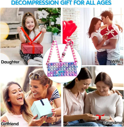 Vista 2 de Bolsa estilo pop it para niñas y mujeres bolso cruzado tipo juguete sensorial para ansiedad el mejor regalo para mujeres Camouflage B