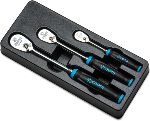 Vista 8 de Capri Tools - Trinquete de perfil bajo de cuadrante de 1/2 pulgada, 72 dientes verdaderos y arco oscilante de 5 grados