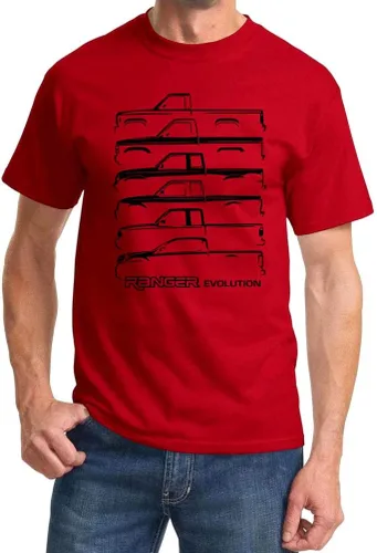 Vista 14 de Ford Ranger Pickup Truck Evolution Classic Outline Design Camiseta