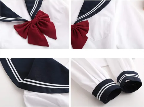 Vista 4 de OrFilam Traje de niña escolar Kawaii lindo traje de sirvienta para niña, traje de marinero. Traje de estudiante japonés