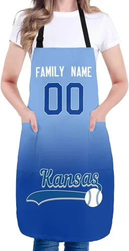 Vista 25 de Delantal personalizado con nombres y números personalizados, regalo para mamá y esposa, fanáticos, mujeres, cocina de cocina