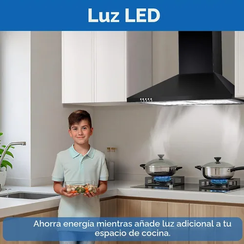 Vista 7 de [Usado] SNDOAS Campana extractora de 24 pulgadas, 450 CFM Campana extractora negra para montaje en pared, Campana extractora de cocina convertible