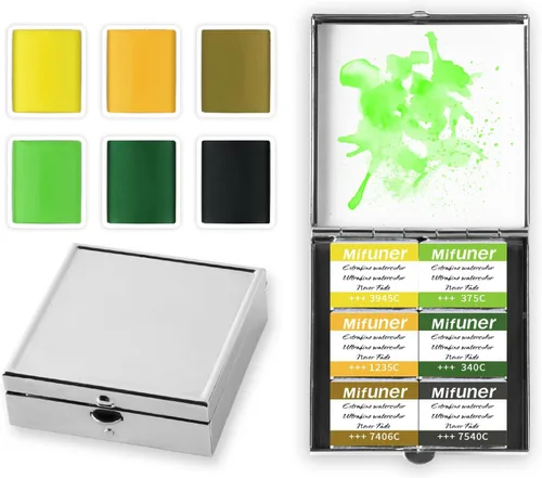 Vista 21 de Caja de estuche de acuarela portátil de mini lata de 12 pozos vacía con bandeja de mezcla de pintura es un pequeño kit de almacenamiento para viajes
