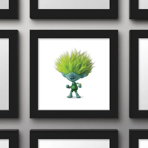 Vista 2 de Trends International Gallery Pops Trolls Band Together - Póster de pared de arcilla, 12.00 x 12.00 pulgadas, versión de marco negro