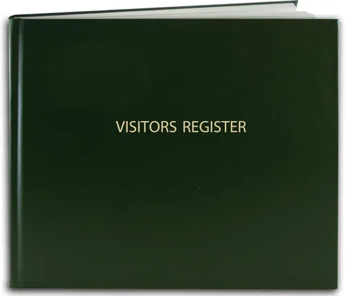 Vista 8 de BookFactory Visitor Log Book Register, Black, Hardbound, 120 Pages Negro