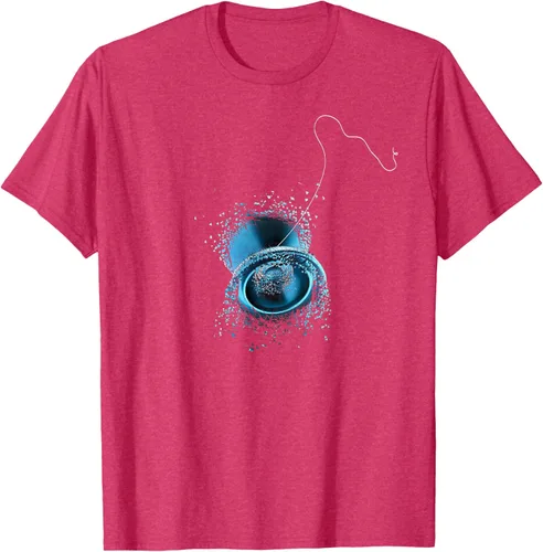 Vista 23 de Shattered Yo Yo - Camiseta de diseño azul impresionante, Negro, S
