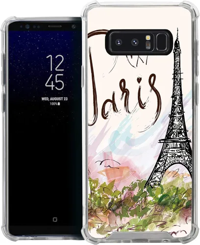 Vista 11 de CasesOnDeck Funda compatible con [Samsung Galaxy Note 8] Note 8, funda delgada y transparente de poliuretano termoplástico flexible con protección