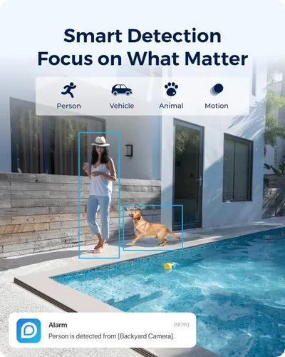 Vista 6 de REOLINK Cámaras de seguridad 4K Sistema inalámbrico para exteriores, almacenamiento local cifrado de 1 año, visión nocturna a color, Wi-Fi