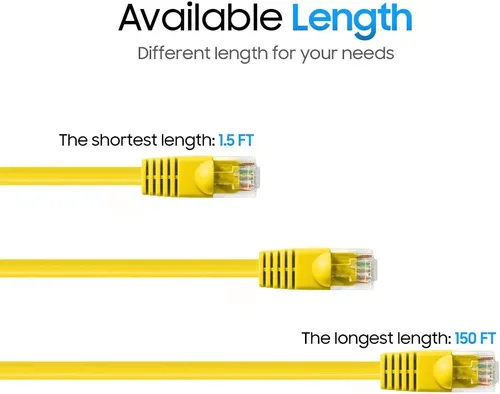 Vista 15 de Cmple - Cable Ethernet Cat5e de 1.5 pies, Cable Patch Ethernet UTP Cat 5e de 350 MHz, Cable LAN de red de 1 Gbps, conectores RJ45, compatible