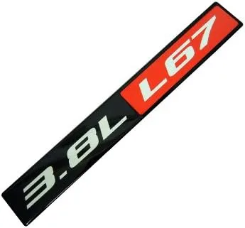 Vista 5 de Emblema de aluminio real L67 L67 de 3.8 litros, compatible con Pontiac Buick Holden Chevrolet Chevy Oldsmobile